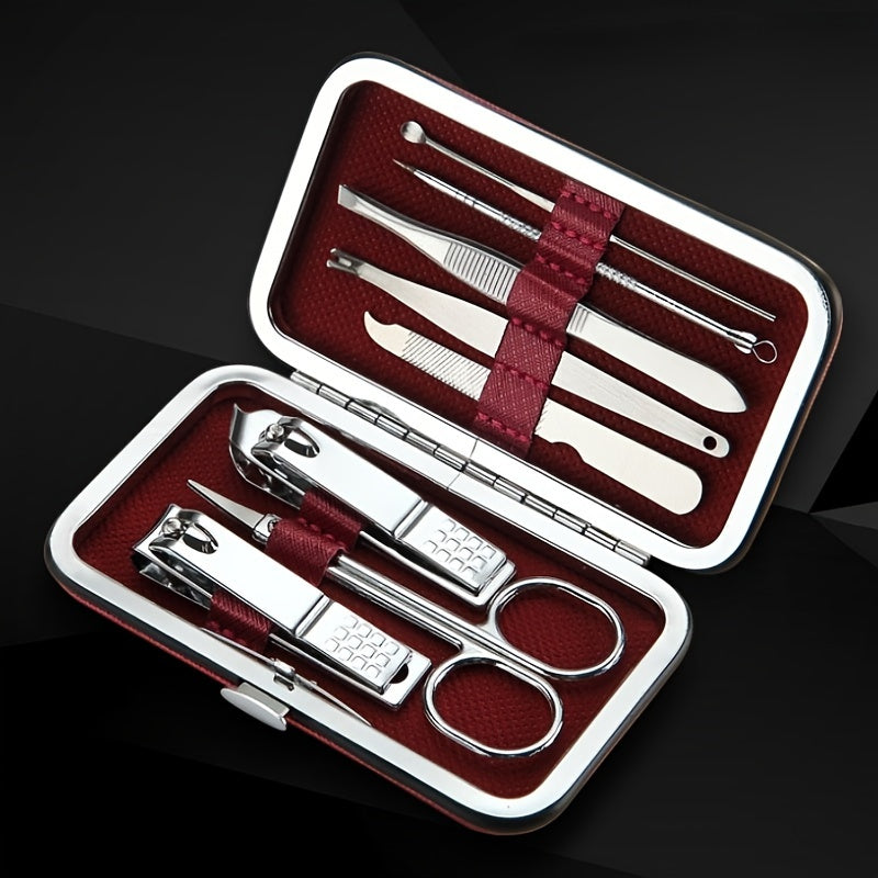 Nail Clippers Manicure Tool Set Stainless Steel Travel Case