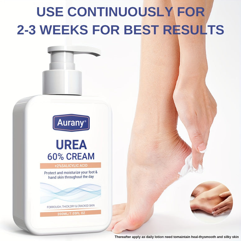 Intensive Urea Foot Cream with Salicylic Acid - Moisturize and Repair Rough, Dry Feet with 60% Urea Formula - Ideal for Feet, Knees, Elbows