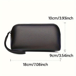 1pc Faux Leather Fashion Large Capacity Small Clutch Bag, Portable Trendy Handbag