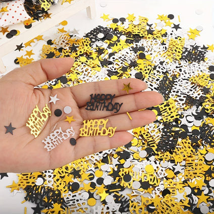 100pcs Birthday Party Casting Paper Chips Black Golden Birthday Party Confetti Birthday Party Decoration Paper Chips Birthday Party Decoration