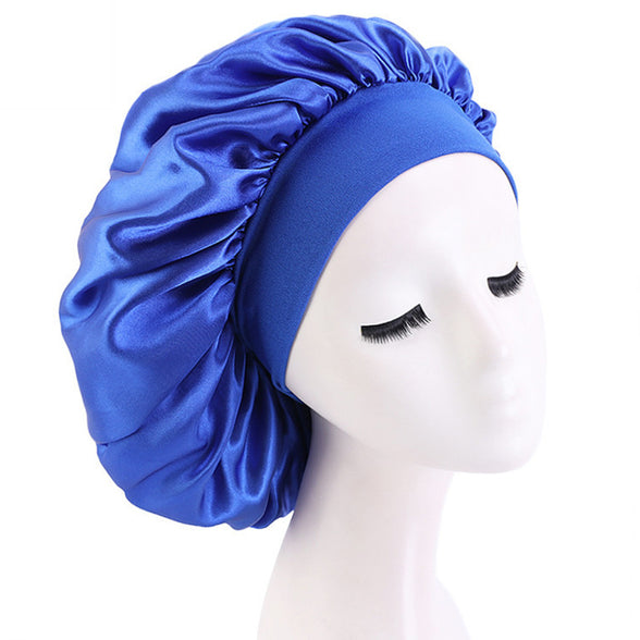 Silky Satin Adjustable Hair Cap for Women - Luxurious Night Hat for Long Hair Care