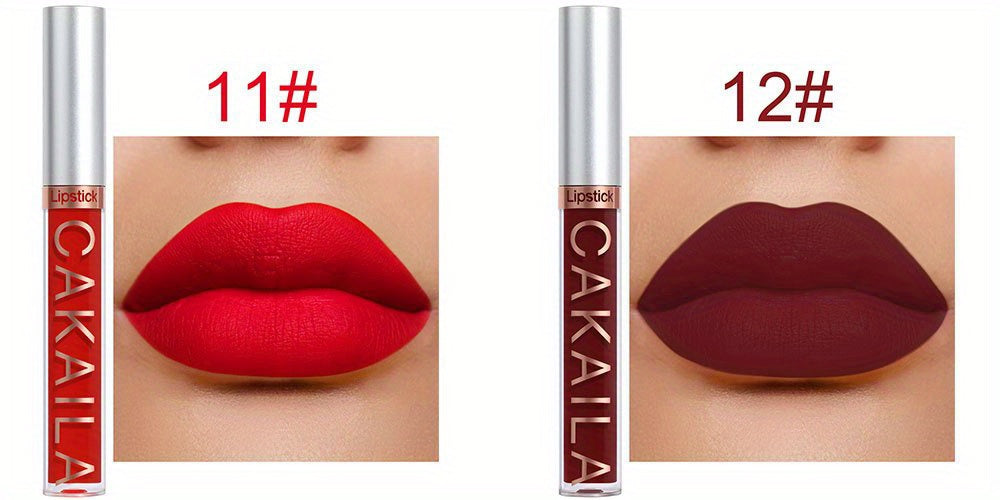 Matte Liquid Lipstick Set: Dark Red Waterproof Lip