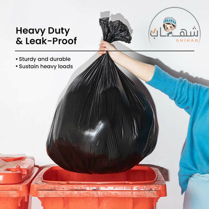 SHIHAB Garbage Bag Large Size 85x110 cm,1.5 kg, Heavy Duty , Black Roll