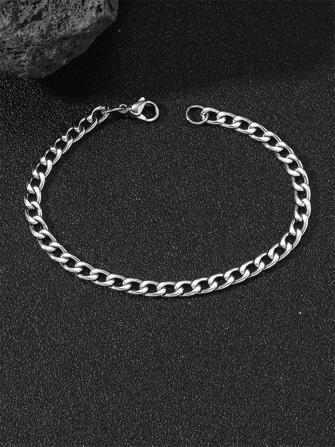 Men's Minimalist Stainless Steel Chain Bracelet: Hip Hop Jewelry for the Modern Man