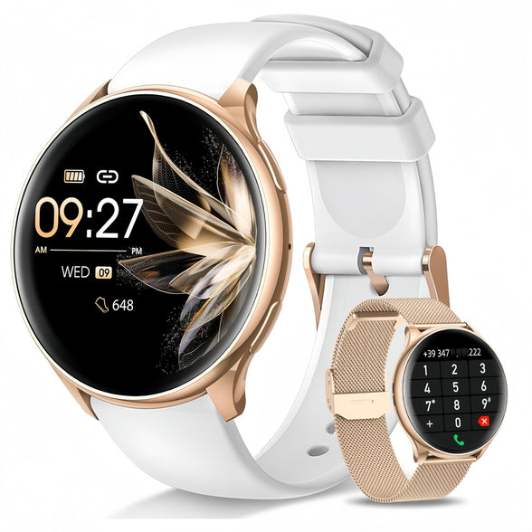 Answer: Make Calls with this Stylish 3.<br>53cm Smartwatch for Women - Ideal Holiday Gift for St.<br> Patrick's Day and School Season