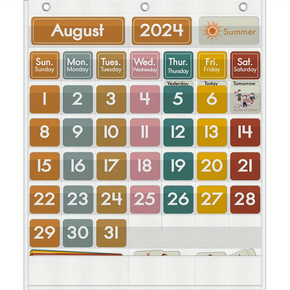 2024 Classroom Calendar Pocket Chart: Versatile Educational Organizer