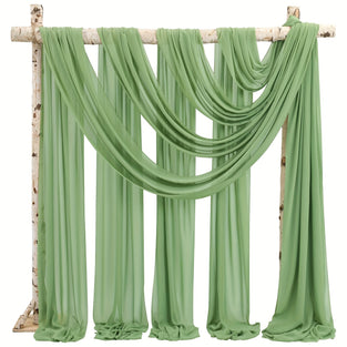 1pc Polyester Gauze Curtain Wedding Arch Hanging Fabric Curtain, Ceremony Decor, Wedding Decor, Hanging Photography Background Curtain, Romantic Curtain, Indoor Outdoor Holiday Party, Wedding, Home Decor