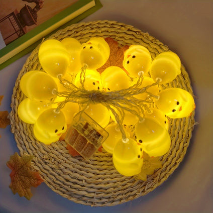 1 Set 20 LED Easter Yellow Chicken String Lights, Easter Egg Lights Home Decoration, Night Lights, Easter Party Decoration Gifts, Easter Gift