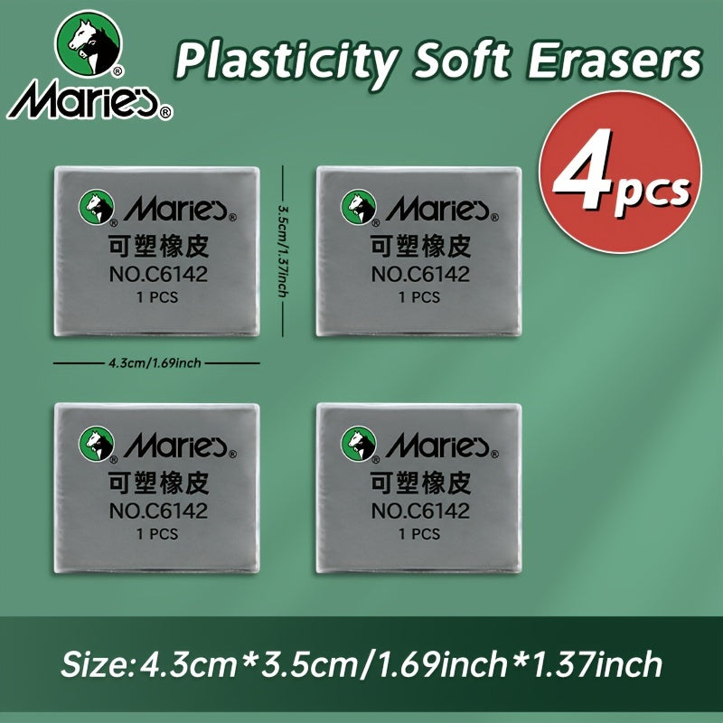 Plasticity Erasers Kneaded Eraser Tool for Artists and Beginners Available in Sets of 2 4 or 6 Pieces