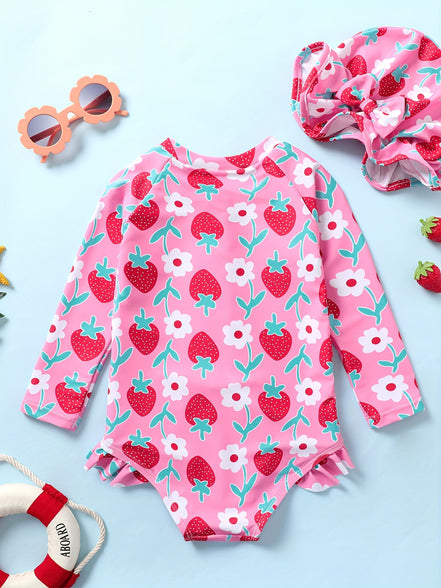 Adorable Patterned Swim Long Toddler Suit