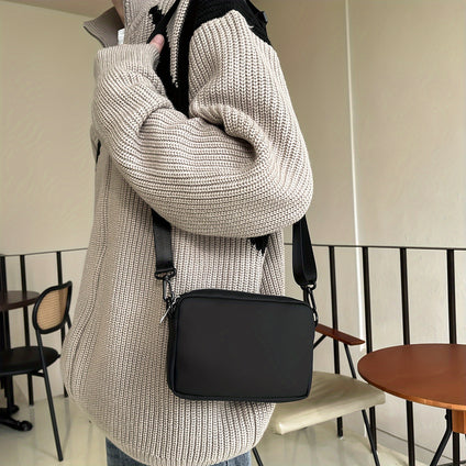 1pc Men's Fashion Simple Versatile Shoulder Bag, Trendy Messenger Bag, Travel Mobile Phone Bag