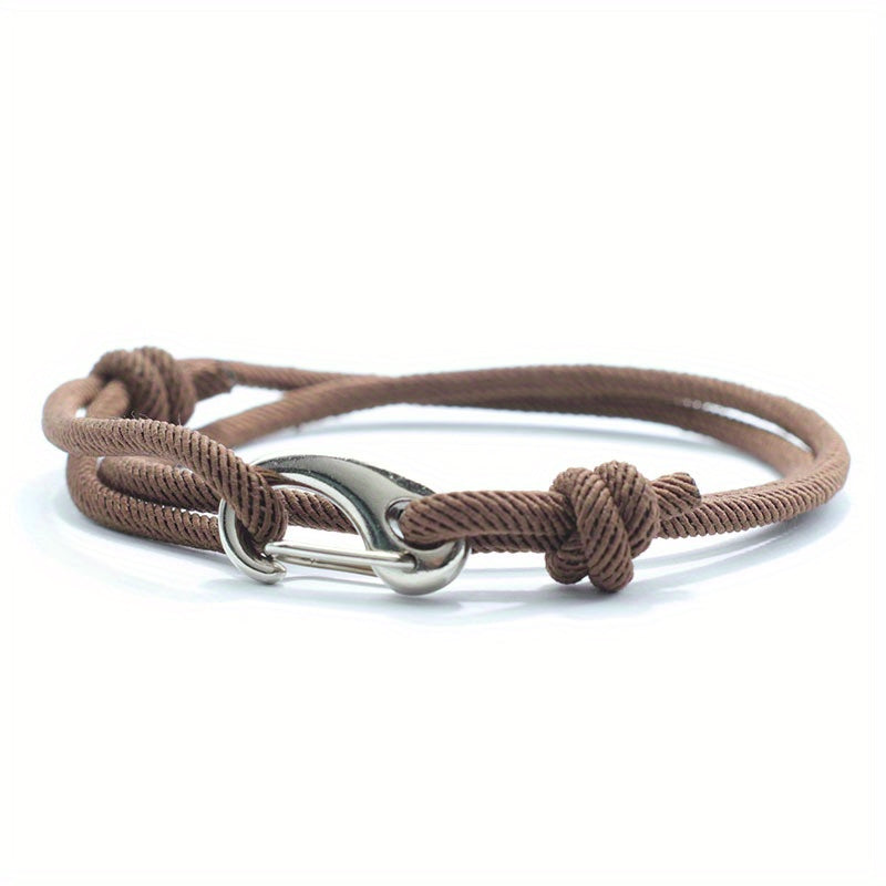 Men's Stylish Double Layer Adjustable Rope Bracelet: The Perfect Holiday Gift for Boyfriends