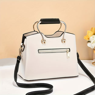 Fashion Top Handle Satchel Bag, Elegant Crossbody Bag, Women's Trendy Handbag, Shoulder Bag & Purse