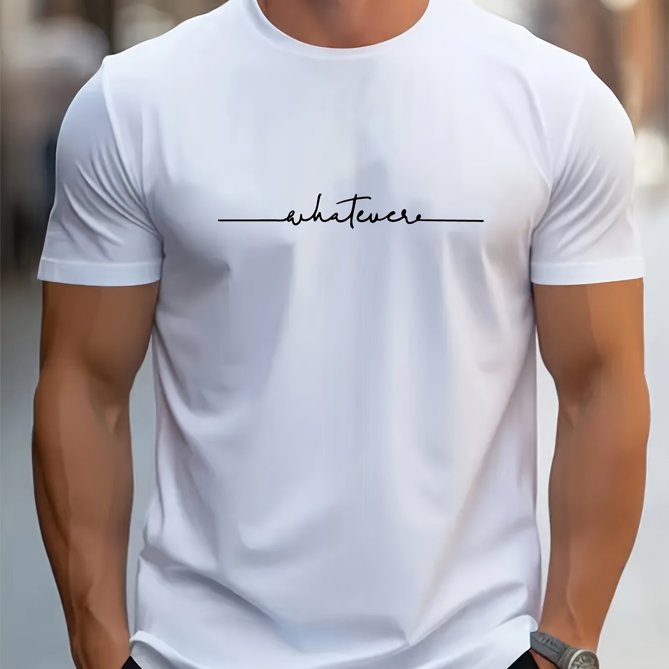 Men's Casual Trendy Letters Graphic Print Short Sleeve Tee: Summer Style