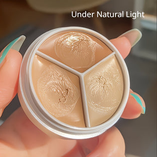 1pc Concealer Even Skin Tone Universal Blemish Facial Makeup Concealer Palette Highly Praised 3-color Concealer Enhance Complexion