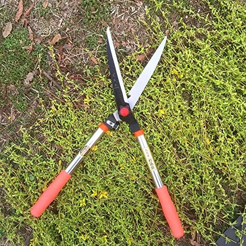 HYLAN Garden Hedge Shears, Garden Scissor with Stainless Steel Body,Hedge Clippers & Shears with Comfort Grip Handles,21 Inch Carbon Steel Bush Cutter（Made In Taiwan)(Orange)