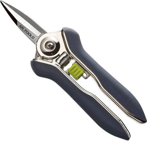 MLTOOLS Straight Blade Bypass Pruning Shears Compact Heavy Duty & Ultra Sharp for Gardening – 6.7 Inch Stainless-Steel Garden Shears – Ergonomic T Shears – P4012