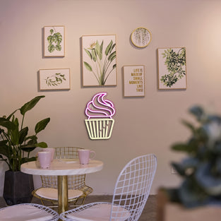 1pc Ice Cream Neon Lamp-40*27cm/3W Adjustable Brightness, Neon Lights For Wall Decoration, USB Light Up Sign, For Bakery Dessert Shop Resturant Bar Cafe Candyland Party Decoration