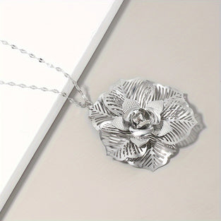 Boho Style Flower Pendant Necklace  Unique Exaggerated Statement Piece