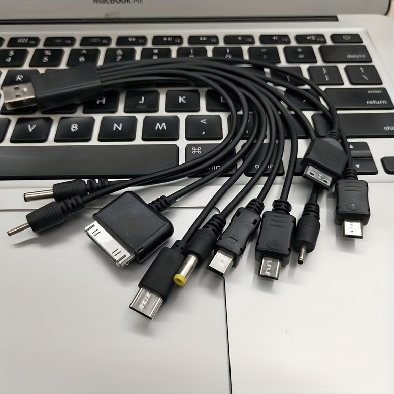 كابل شحن هاتف USB متعدد الاستخدامات 10 في 1: شحن أجهزة متعددة بسهولة!