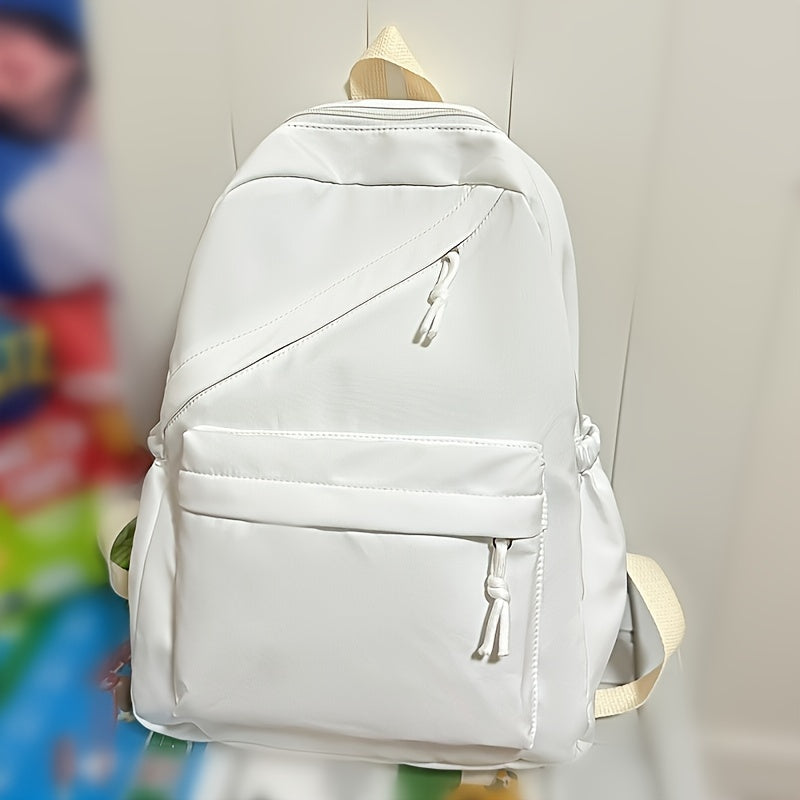 Chic Solid Color School Backpack for Students