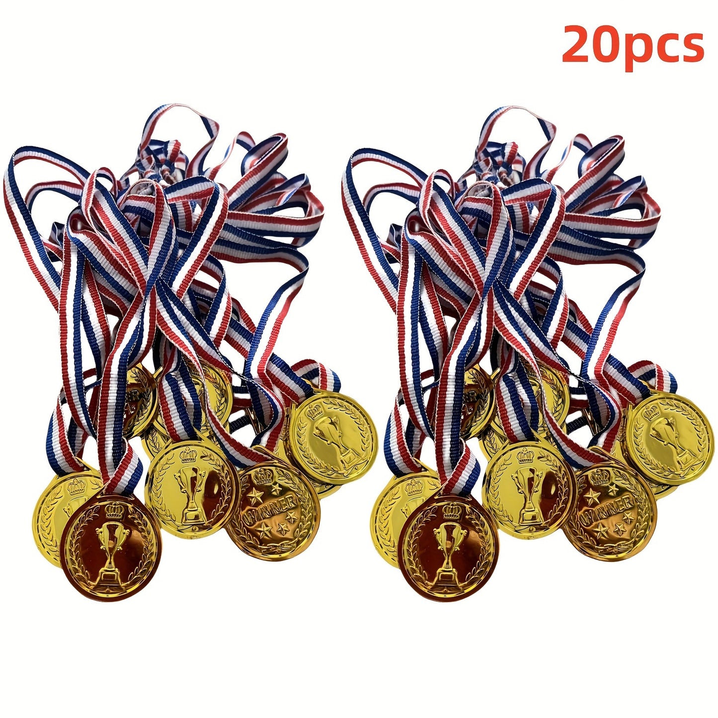 20pcs Plastic Award Medals: Perfect for Sports Games, Competitions, Parties, and Decorations