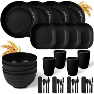 32pcs Dinnerware Set Black