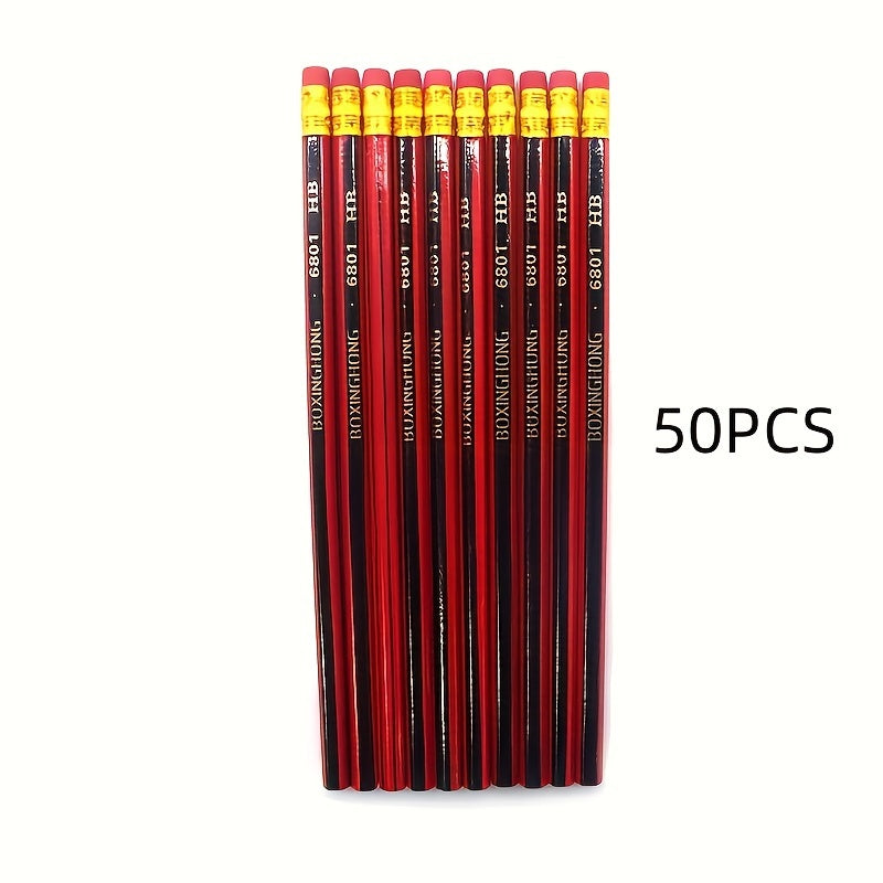 50-Pack Classic HB Wood Pencils with Erasers