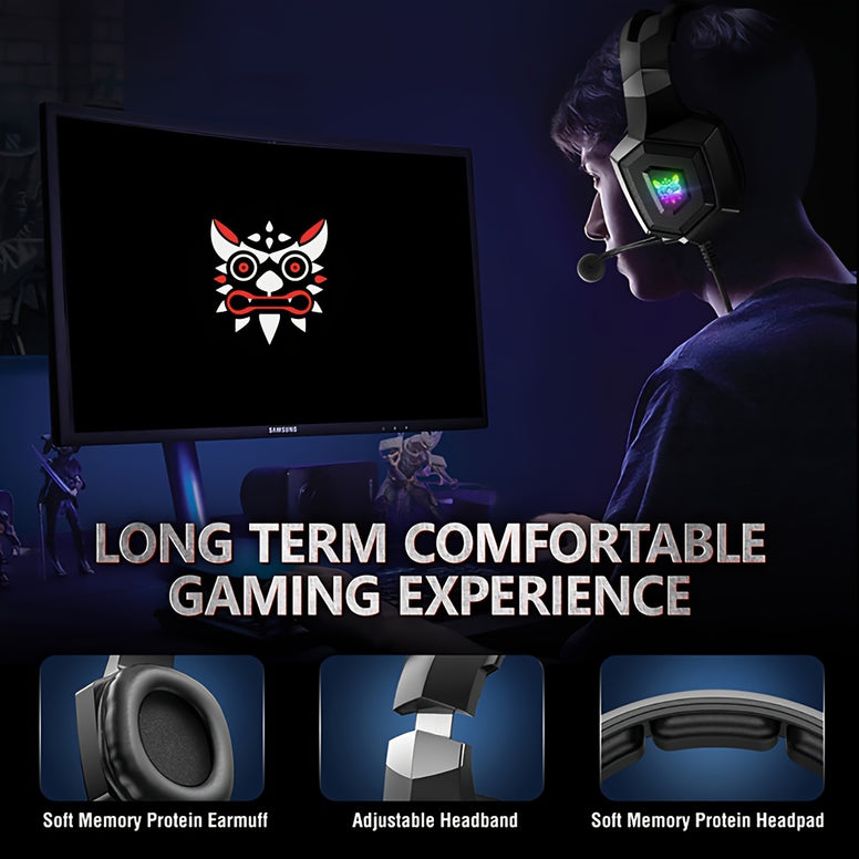 ONIKUMA K8: The Ultimate Gaming Headset with LED Lights and Surround Sound