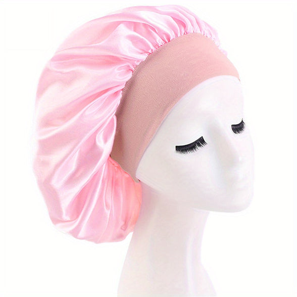 Silky Satin Adjustable Hair Cap for Women - Luxurious Night Hat for Long Hair Care