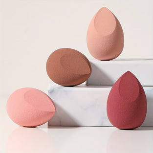 Flawless Beauty Blender Set: 4pcs Makeup Sponge for Liquid, Powder, and Cream - Wet and Dry Use