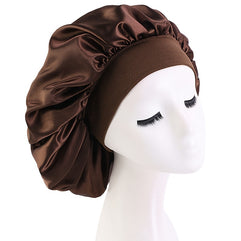 Silky Satin Adjustable Hair Cap for Women - Luxurious Night Hat for Long Hair Care