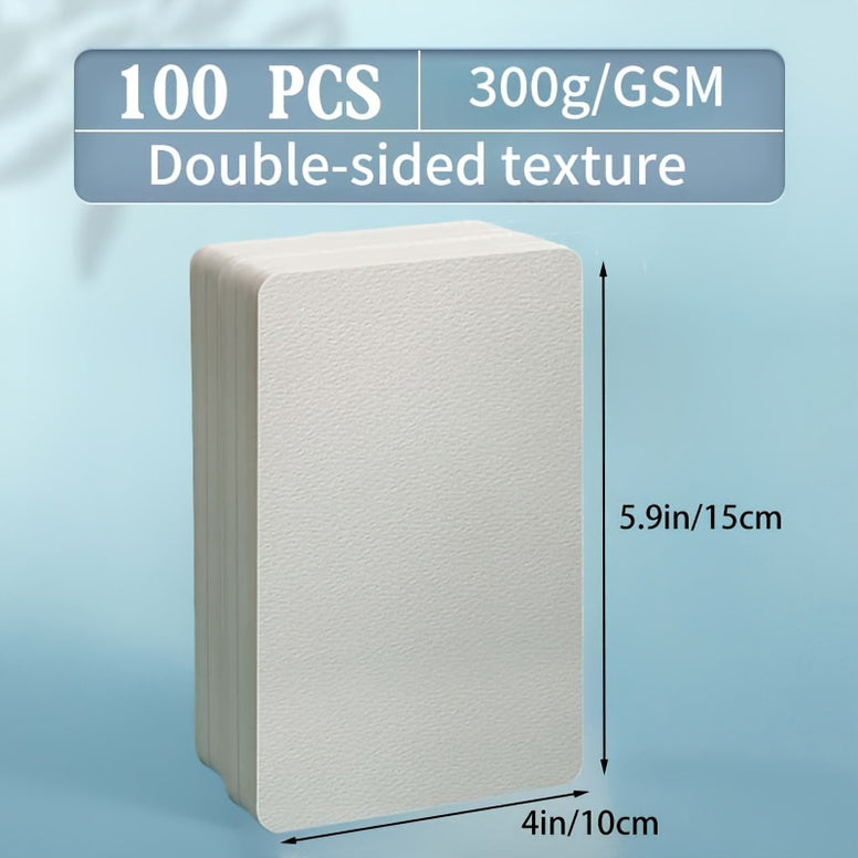 100 Pack Watercolor Paper 300GSM Double Sided Textured Artist Quality