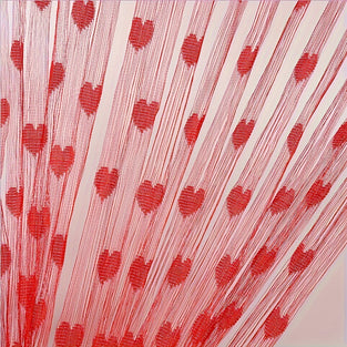 1pc Heart Pattern Window Curtain, Window Treatment Valances For Home Decor, Wedding Room Decor, Valentine's Day Party Supplies