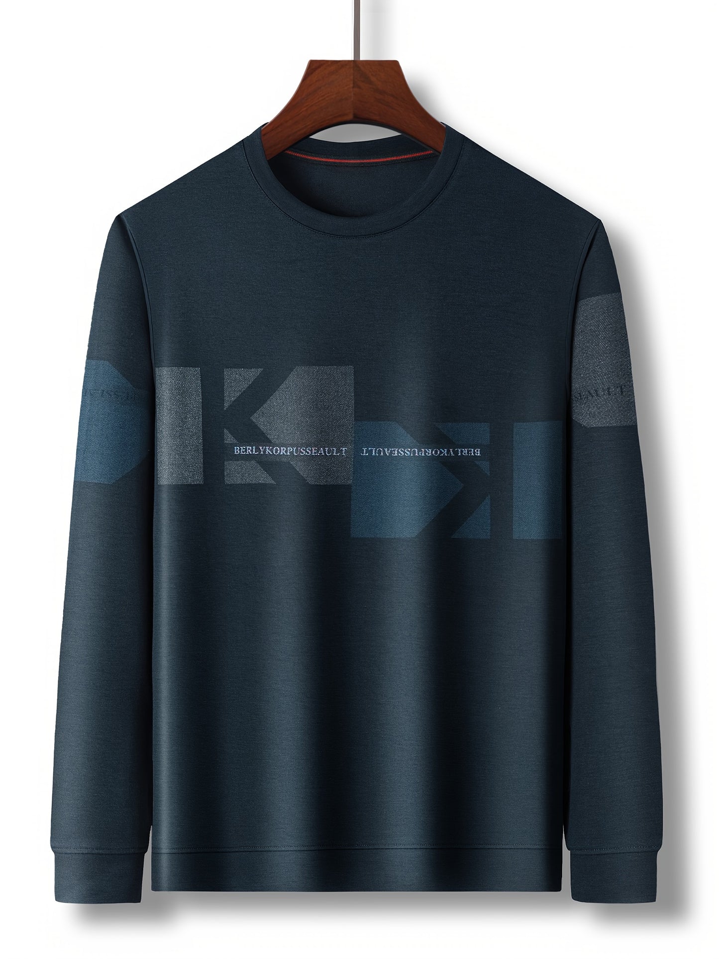 Modern Geometric Men's Crew Neck Sweatshirt: Graphic Design for Fall/Winter