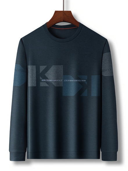 Modern Geometric Men's Crew Neck Sweatshirt: Graphic Design for Fall/Winter