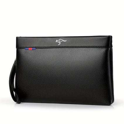 1pc Men's Clutch Bag, Fashion Banquet Large Capacity Business Envelope Bag, Soft Faux Leather Handbag