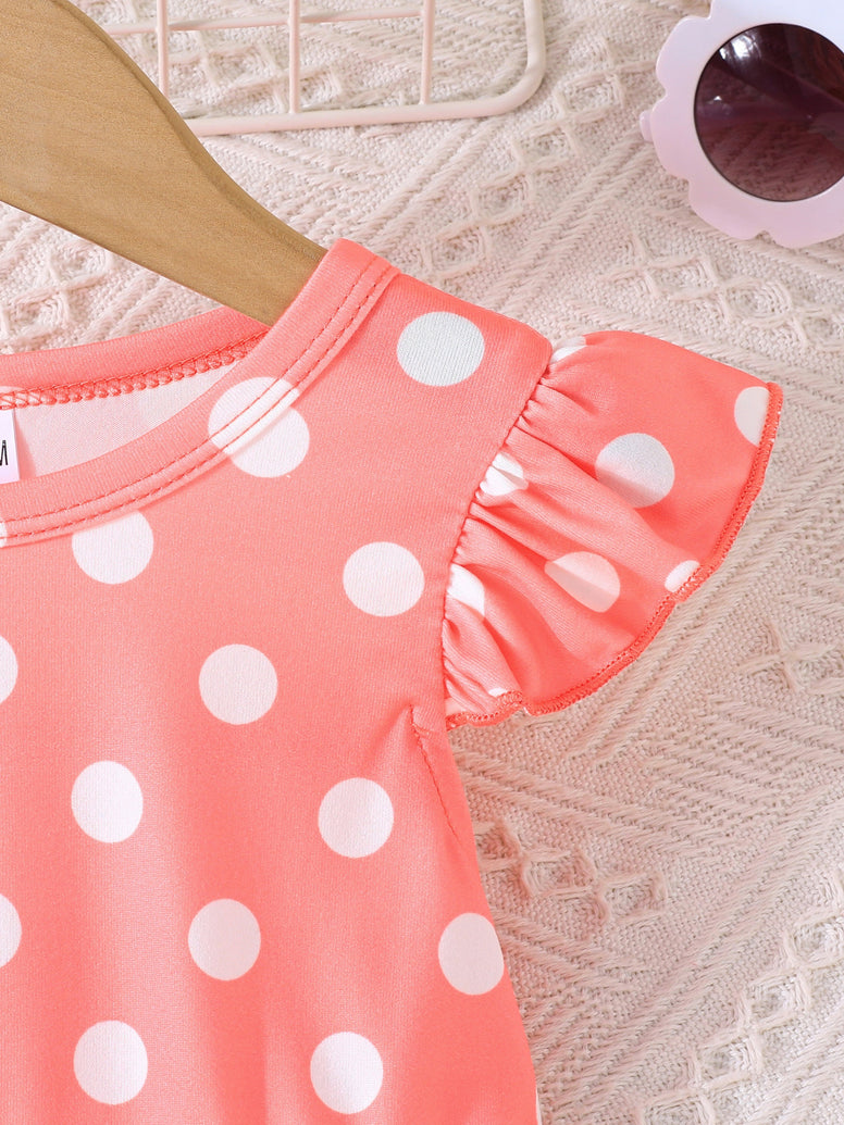 3pcs Baby's Flower Polka Dots Pattern Casual Dress - Adorable Infant Toddler Girls Clothing for Summer