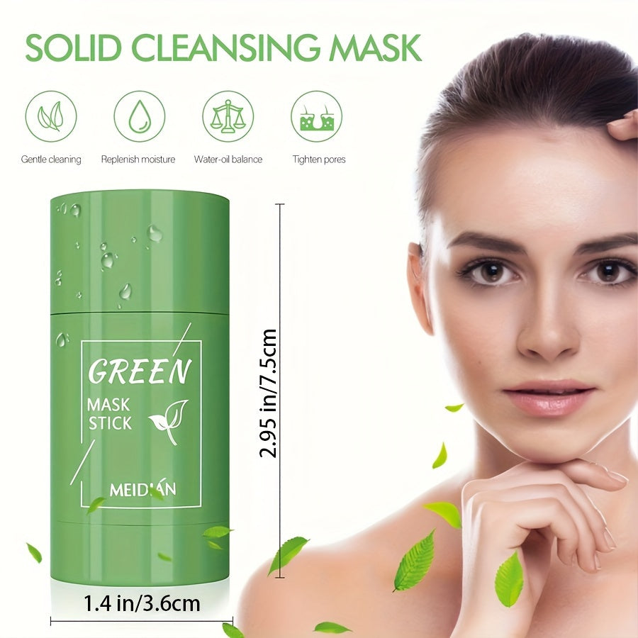 Green Tea Mask Stick: Deep Cleansing and Oil Control for All Skin Types - Moisturizes, Tightens, and Reduces Blackheads and Acne - Perfect for Men and Women