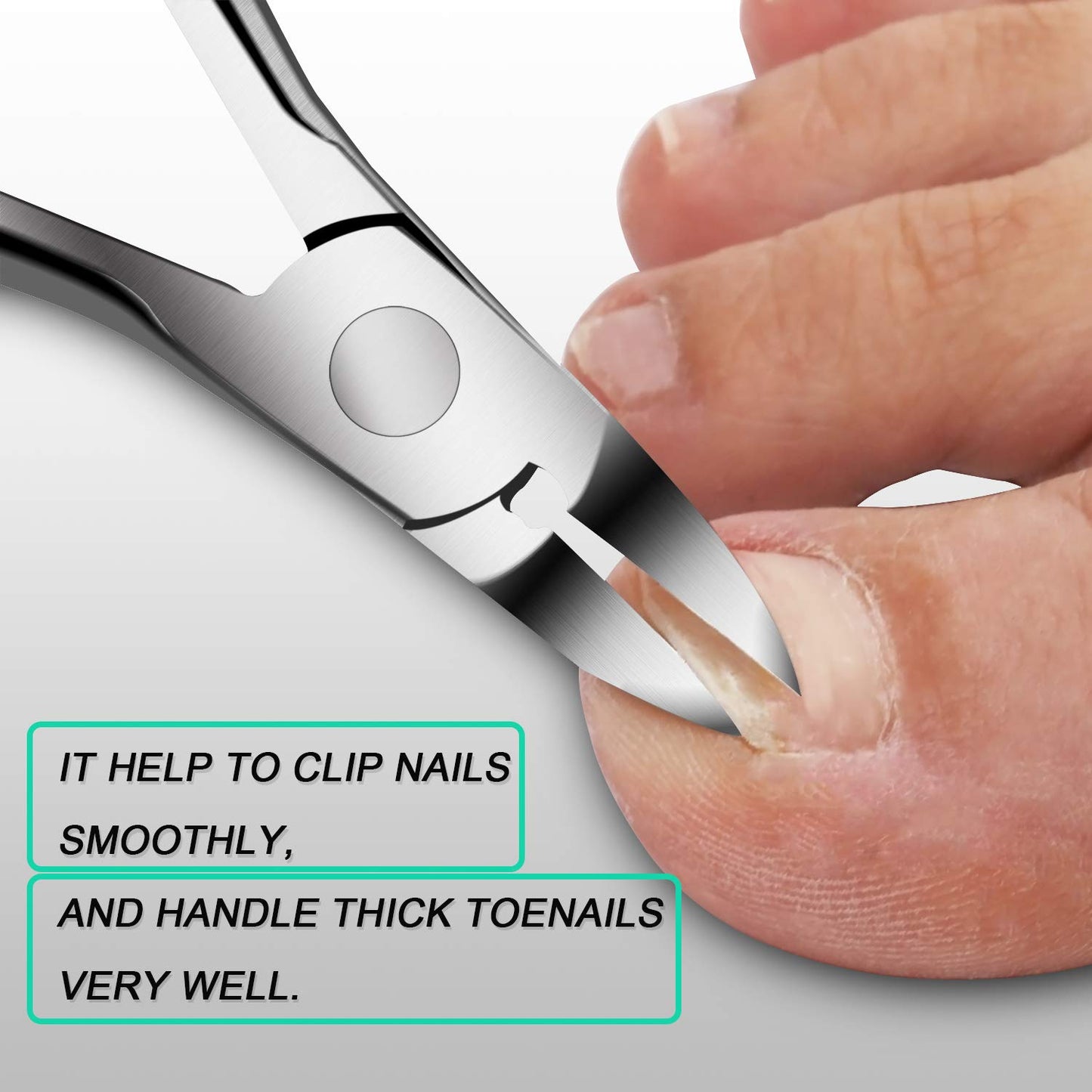 Professional Nail Clippers for Thick Nails and Ingrown Toenails with Sharp Curved Blade