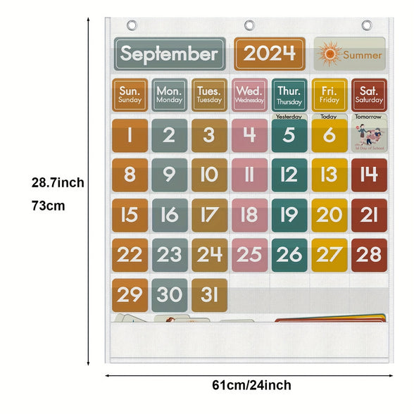 2024 Classroom Calendar Pocket Chart: Versatile Educational Organizer