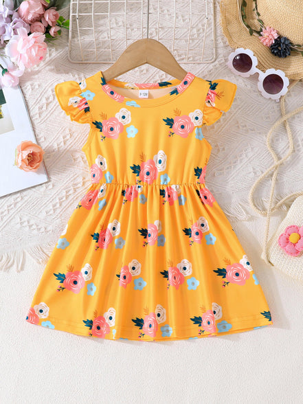 3pcs Baby's Flower Polka Dots Pattern Casual Dress - Adorable Infant Toddler Girls Clothing for Summer