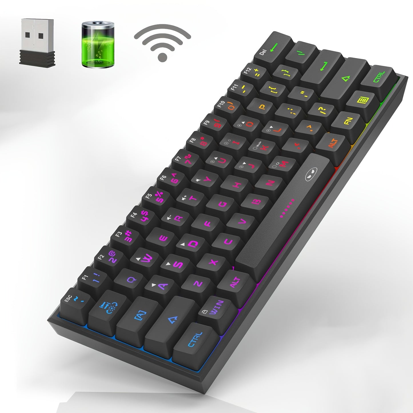 TS91 Mini 60 Gaming Office Keyboard: Waterproof, Compact, RGB Backlit