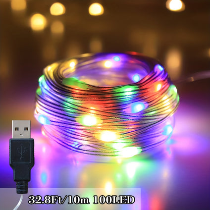 1pc 10/20/30/60/100 LED String Light, USB Powered Fairy Light, Suitable For Family Parties, Garden Weddings, For Halloween Christmas New Year Ramadan Valentine's Day Decoration