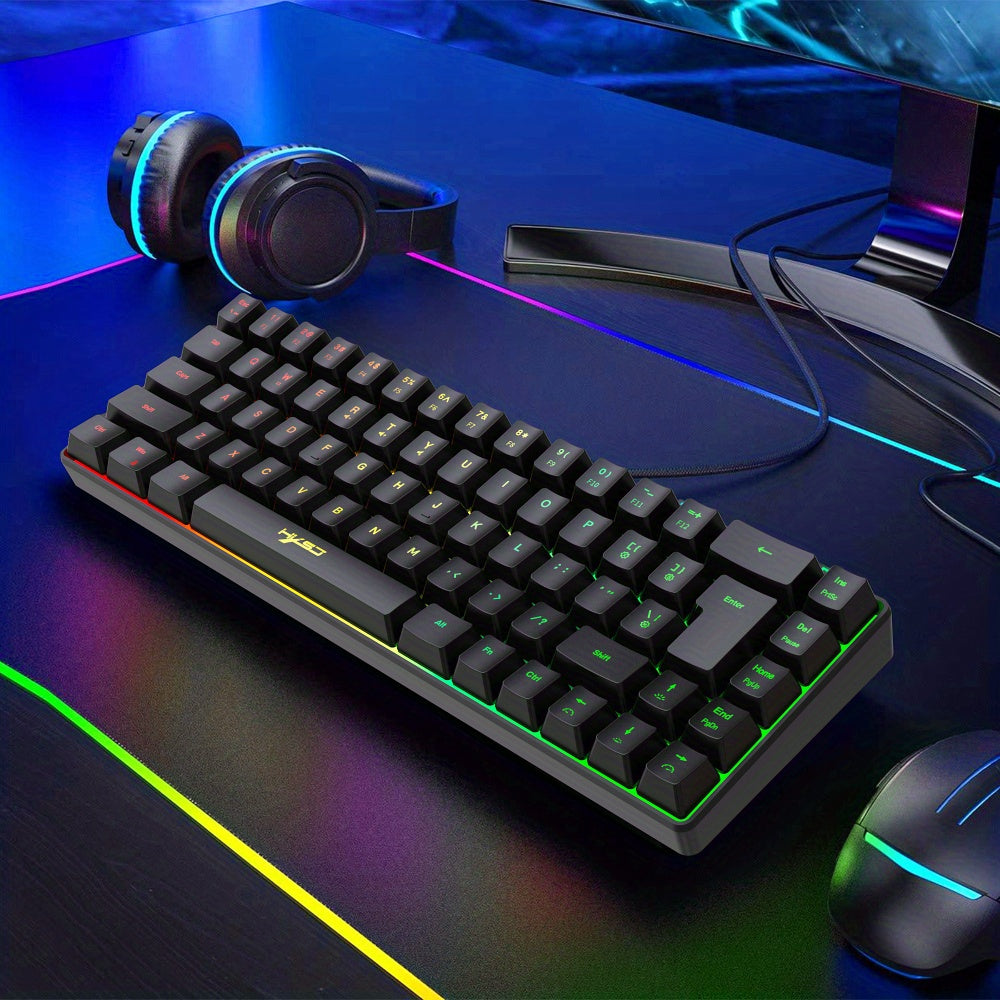 Ultimate 68-Key Thin Film Wired Gaming Keyboard with RGB Backlit - Perfect for Gaming, Office, and Home Use