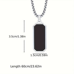 Men's Simple Black Drip Oil Stainless Steel Pendant: A Unique Gift for Him