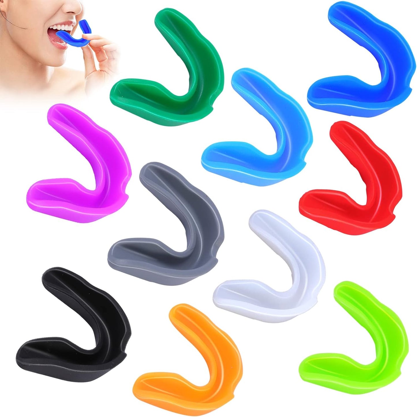 10 Pieces Sports Mouth Guards,Mouth Protection Athletic Mouth Guard for Kids Adults,No Boiling Required,Soft Sports Mouthguard for Boxing, Football, Basketball, Lacrosse(Multi-Color)