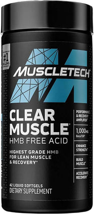 Muscletech HMB Supplements 1000mg Clear Muscle 42 Liquid Softgels Highest Grade HMB for Lean Muscle & Recovery HMB Free Acid Muscle Supplement Help Decrease Muscle Breakdown