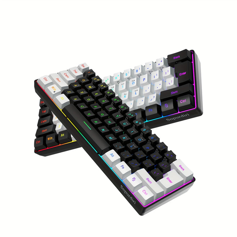 Ultra-Compact 61-Key Wired Gaming Keyboard with RGB Backlit