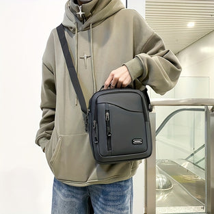 1pc Men's Simple Fashion Shoulder Bag, Portable Crossbody Bag, Multi-Pocket Fashion Sling Bag